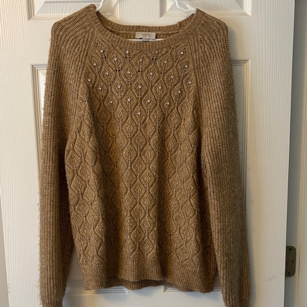 LOFT Textured Brown Sweater
